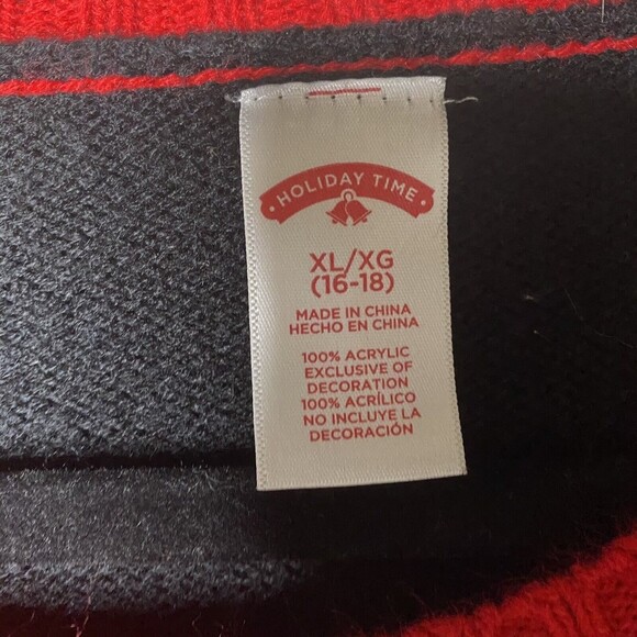 Holiday Time Ugly Christmas Sweater Women XL Color Black/Red Reindeer Sunglass - Picture 3 of 7